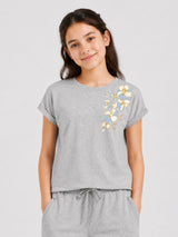 Belina Girl Girl's Cotton Relaxed Fit T-Shirt & Wide Leg Pants Co-ord Set