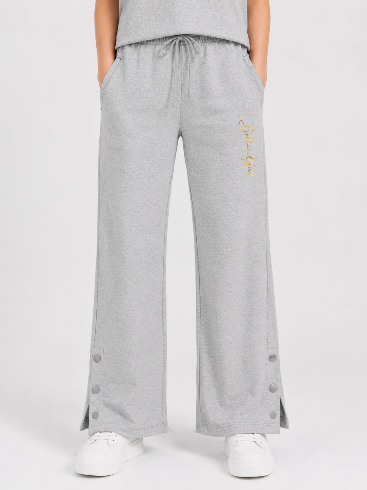 Belina Girl Girl's Cotton Relaxed Fit T-Shirt & Wide Leg Pants Co-ord Set