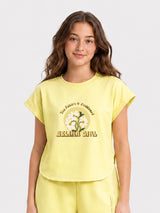 Belina Girl Girl's Cotton Relaxed Fit T-Shirt Shorts Co-Ord Set