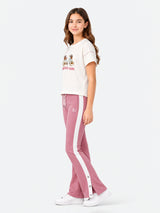 Belina Girl Girl's Cotton Relaxed Fit T-Shirt & Side Stripe Pants Co-ord Set
