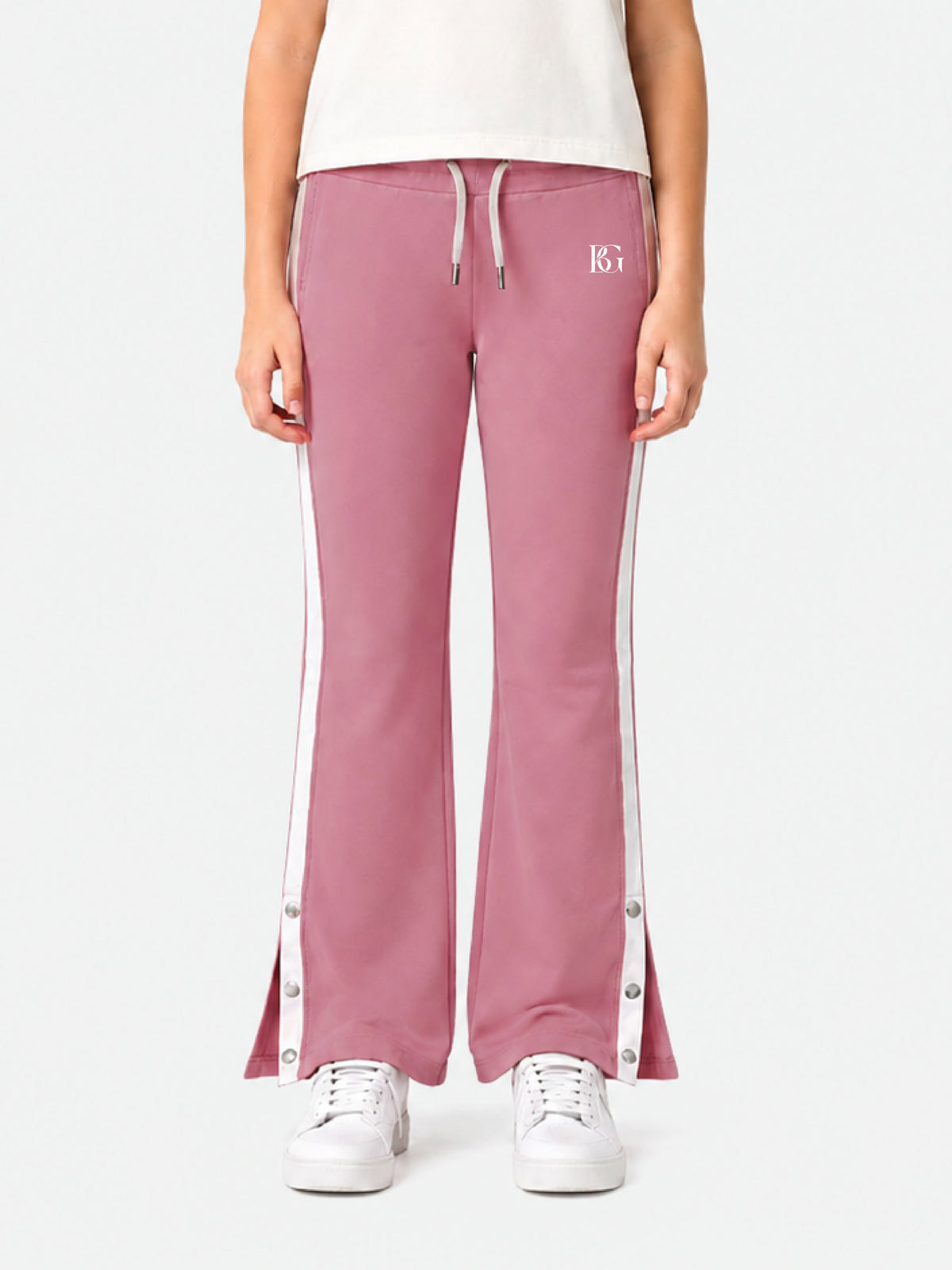Belina Girl Girl's Cotton Relaxed Fit T-Shirt & Side Stripe Pants Co-ord Set