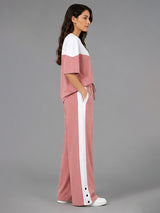 Zarelle Women's Cotton Top and Wide-Leg Trouser Co-Ord Set
