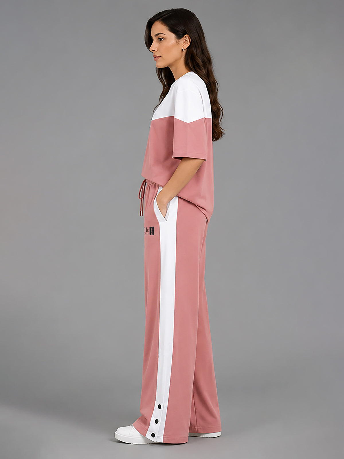 Zarelle Women's Cotton Top and Wide-Leg Trouser Co-Ord Set