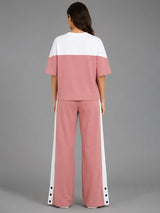 Zarelle Women's Cotton Top and Wide-Leg Trouser Co-Ord Set