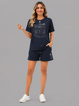 Zarelle Women's Cotton T-Shirt and Shorts Co-Ord Set