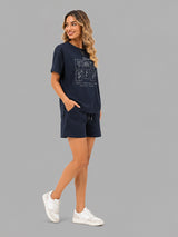 Zarelle Women's Cotton T-Shirt and Shorts Co-Ord Set