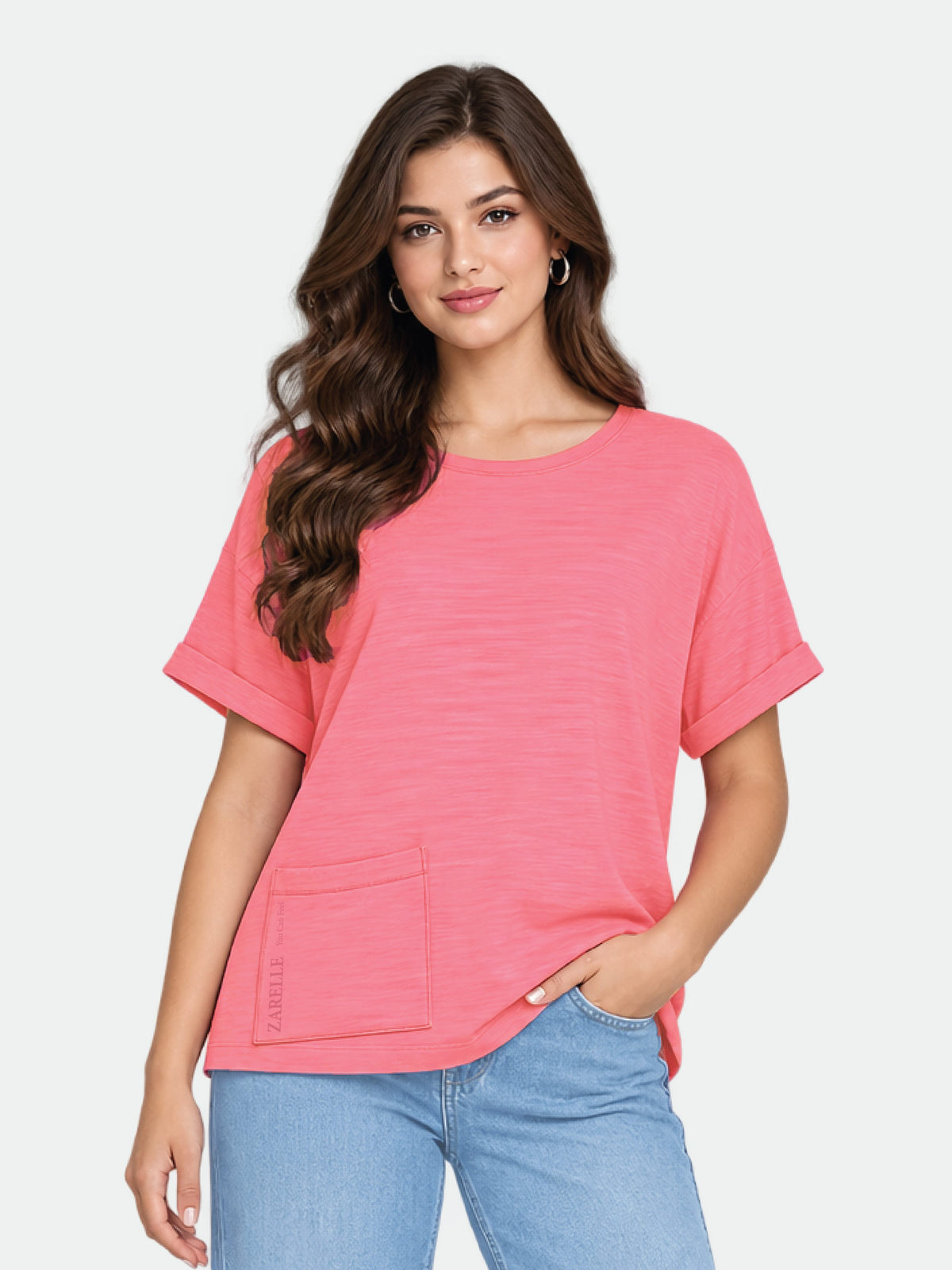 Zarelle Women's Cotton Slub Relaxed Fit Top