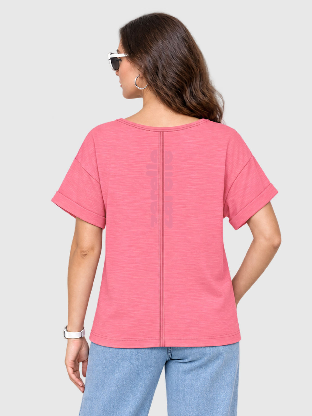 Zarelle Women's Cotton Slub Relaxed Fit Top