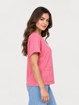Zarelle Women's Cotton Slub Relaxed Fit Top