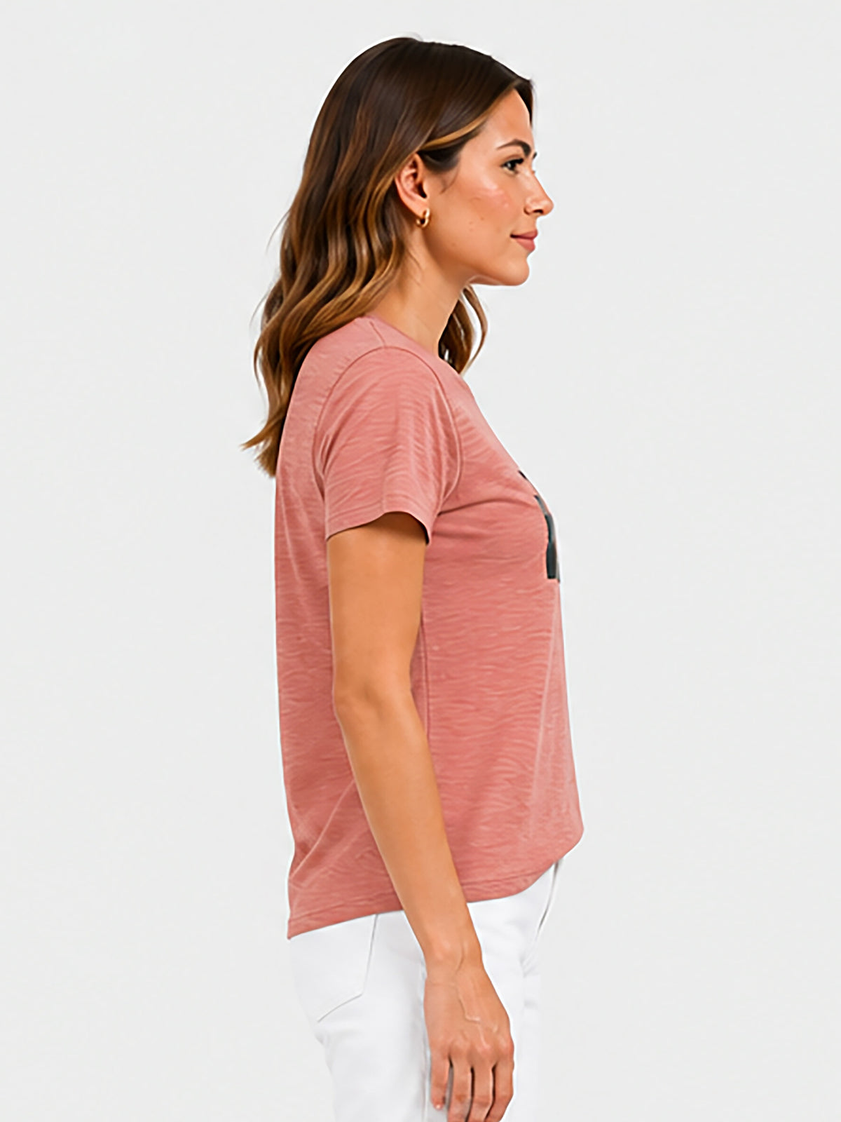 Zarelle Women's Cotton Slub Relaxed Fit T-Shirt