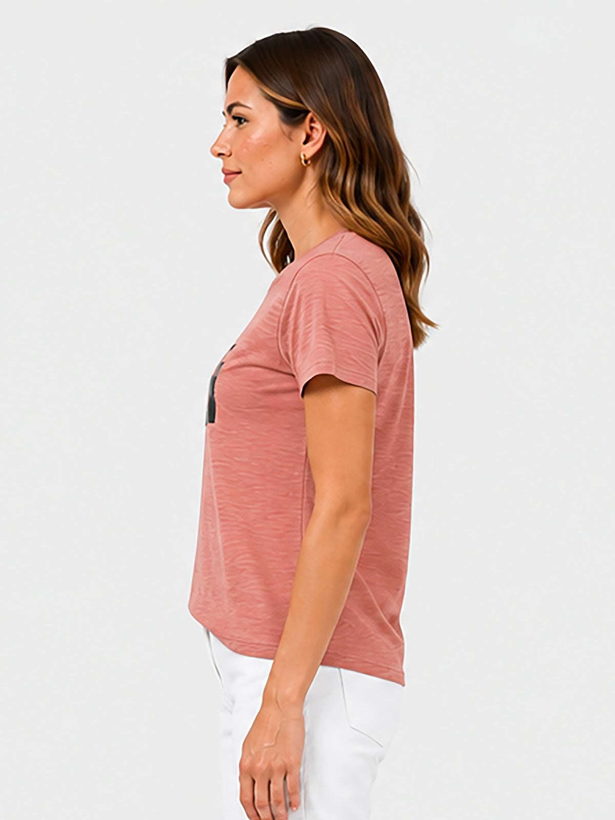 Zarelle Women's Cotton Slub Relaxed Fit T-Shirt