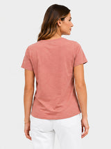 Zarelle Women's Cotton Slub Relaxed Fit T-Shirt