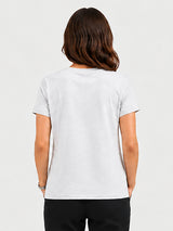 Zarelle Women's Cotton Slub V-Neck Relaxed Fit T-Shirt