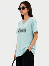 Zarelle Women's Cotton Slub Regular Fit T-Shirt