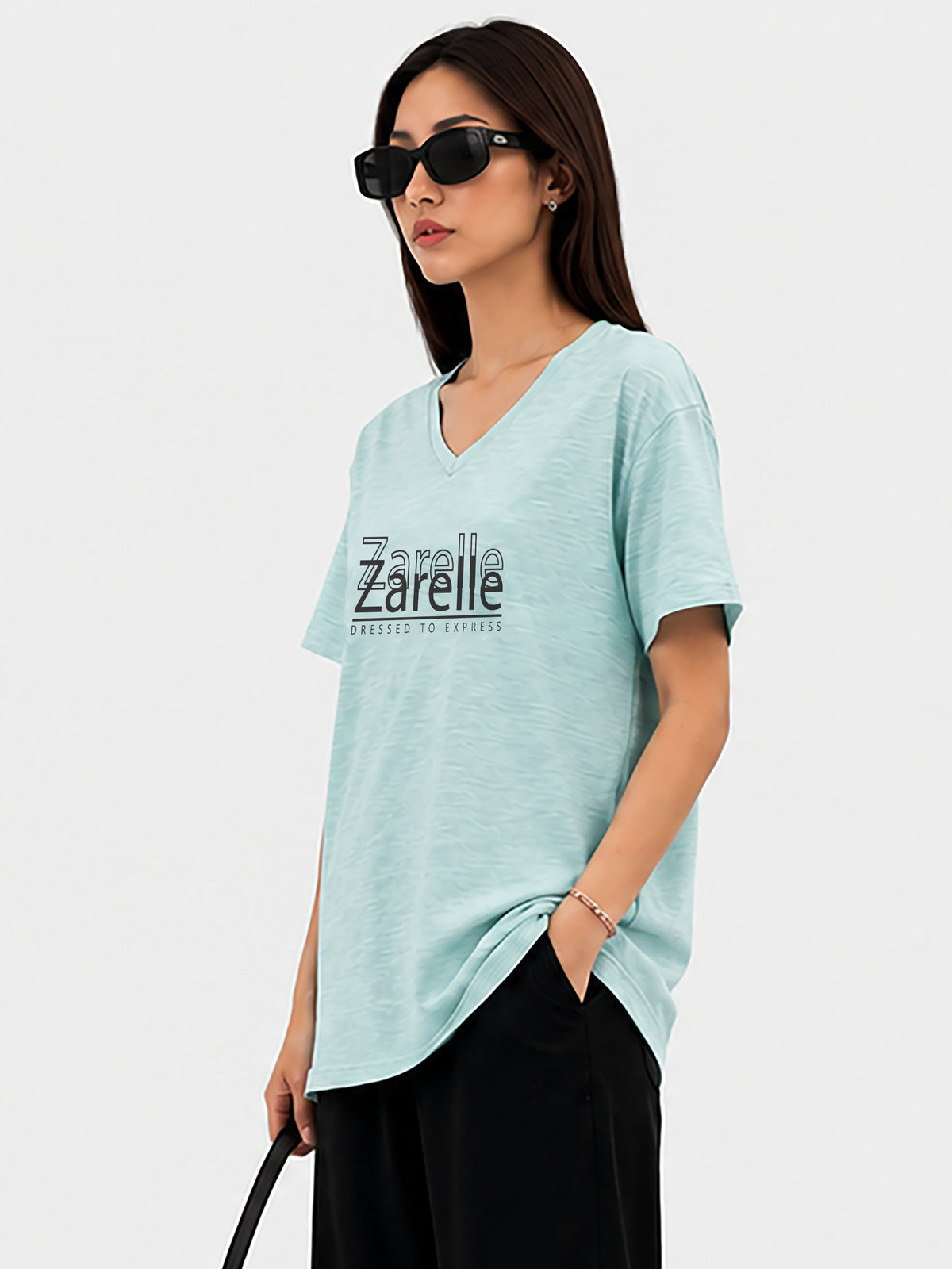 Zarelle Women's Cotton Slub Regular Fit T-Shirt