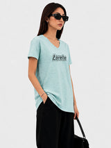 Zarelle Women's Cotton Slub Regular Fit T-Shirt