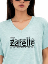 Zarelle Women's Cotton Slub Regular Fit T-Shirt