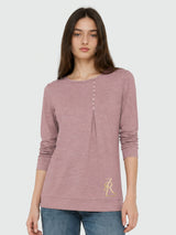 Zarelle Women's Cotton Slub Long Sleeve Relaxed Fit Top