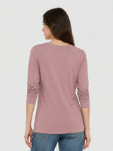 Zarelle Women's Cotton Slub Long Sleeve Relaxed Fit Top