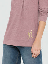 Zarelle Women's Cotton Slub Long Sleeve Relaxed Fit Top