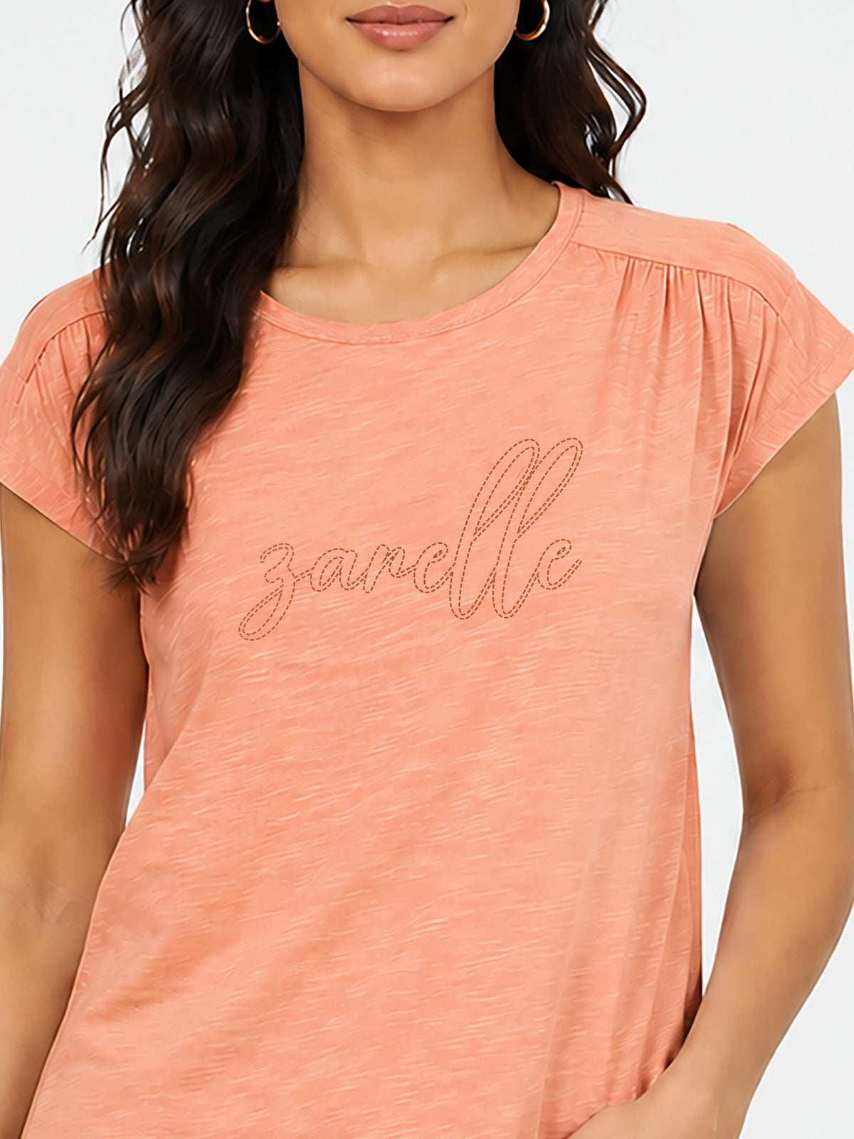 Zarelle Women's Cotton Slub Regular Fit Top