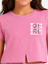 Belina Girl Girl's Cotton Regular Fit T-Shirt & Shorts Co-ord Set