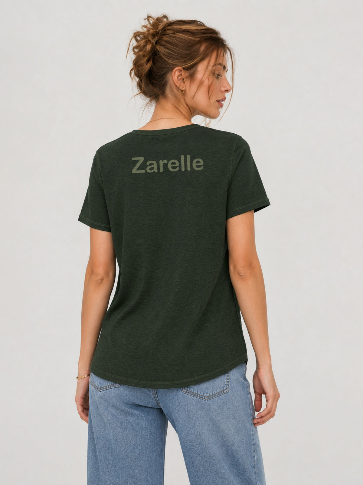Zarelle Women's Cotton Slub Relaxed Fit Pocket T-Shirt