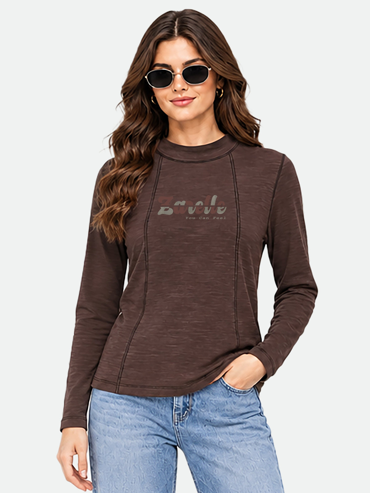 Zarelle Women's Cotton Slub Regular Fit T-Shirt