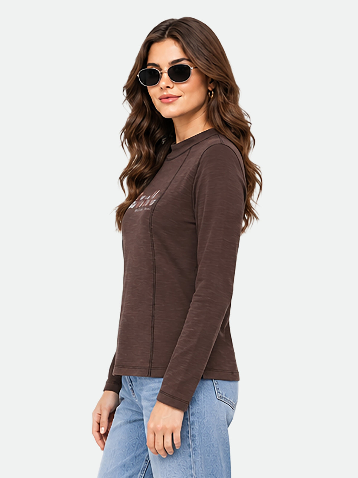 Zarelle Women's Cotton Slub Regular Fit T-Shirt