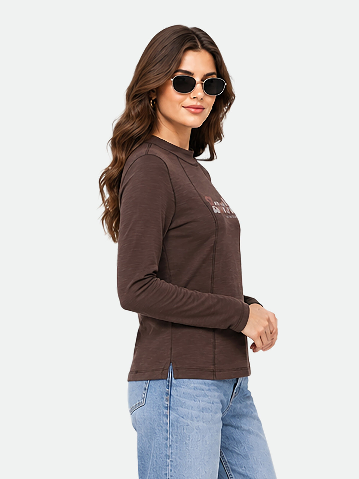 Zarelle Women's Cotton Slub Regular Fit T-Shirt