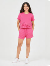 Belina Girl Girl's Cotton Relaxed Fit T-Shirt Shorts Co-Ord Set