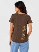 Zarelle Women's Cotton V-Neck Relaxed Fit Pocket T-Shirt