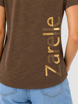 Zarelle Women's Cotton V-Neck Relaxed Fit Pocket T-Shirt