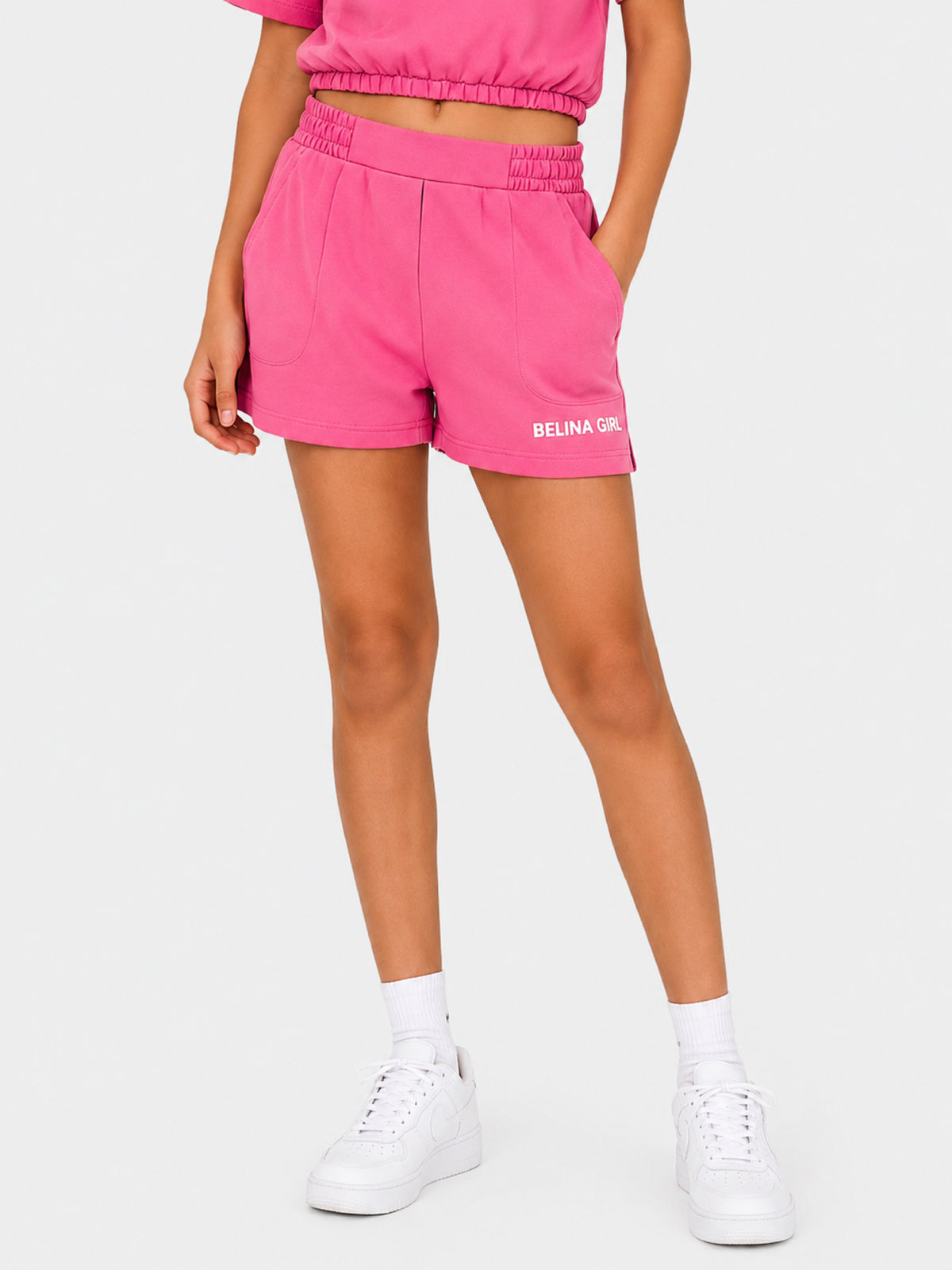 Belina Girl Girl's Pink Teddy  T-Shirt & Shorts Co-ord Set