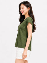 Zarelle Women's Cotton Slub Regular Fit Top