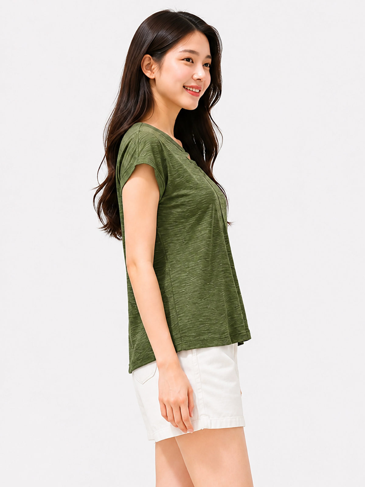 Zarelle Women's Cotton Slub Regular Fit Top