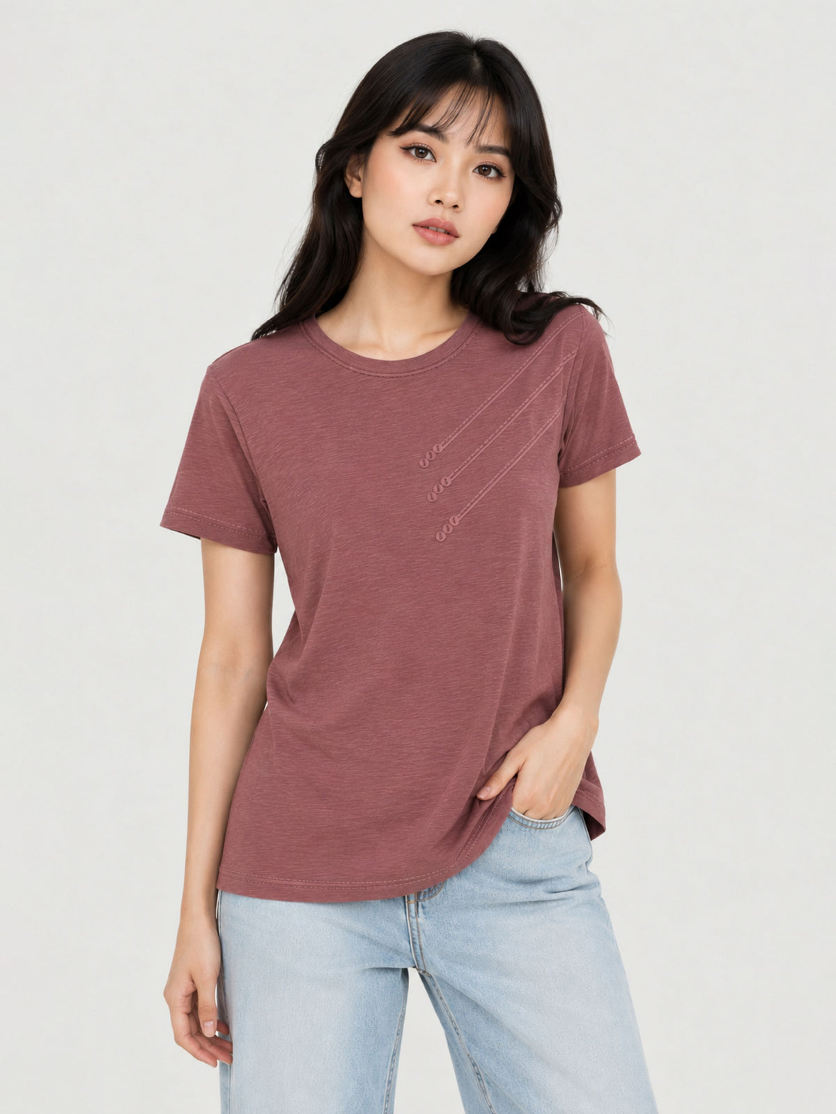 Zarelle Women's Cotton Round Neck T-Shirt