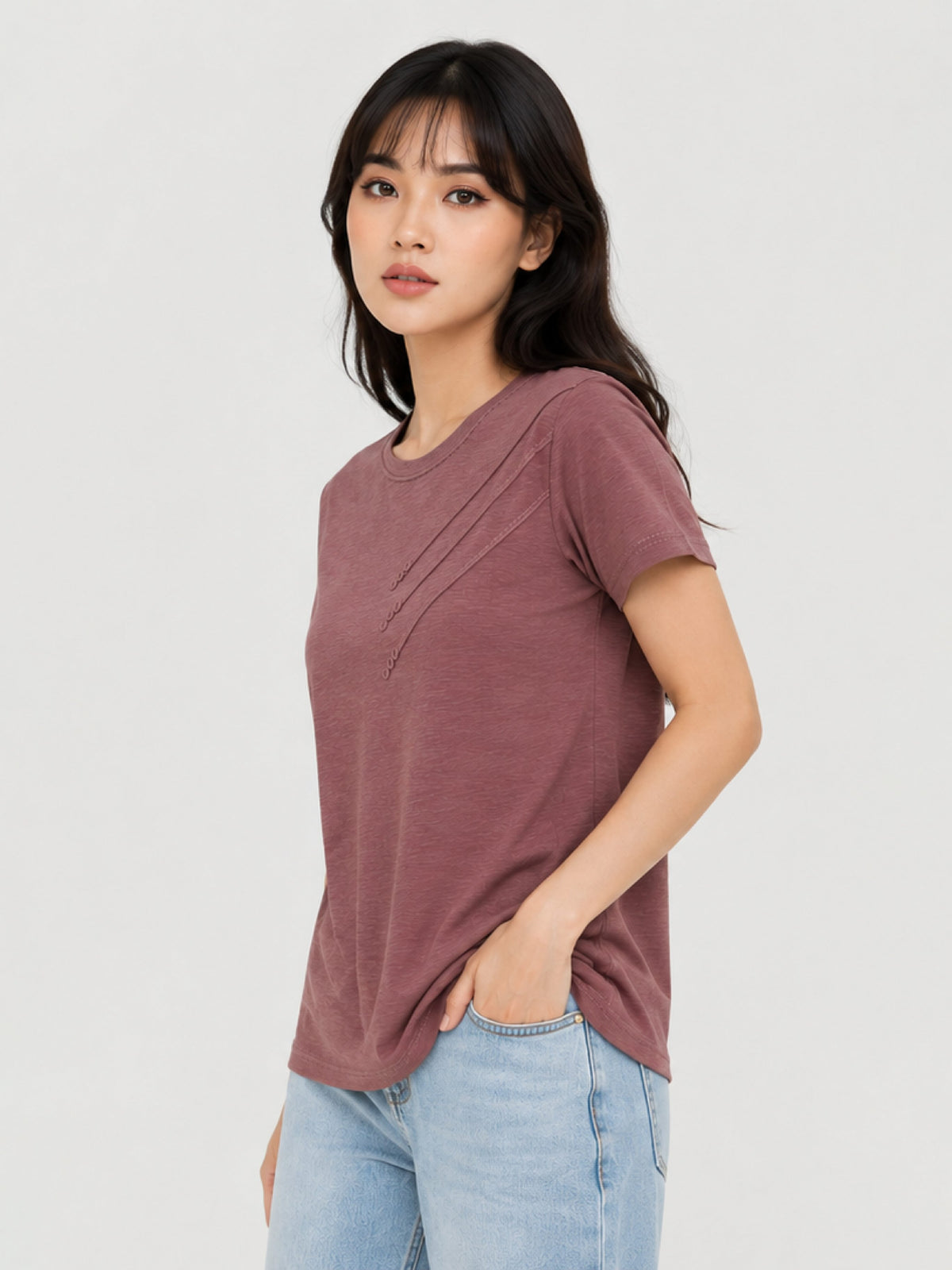 Zarelle Women's Cotton Round Neck T-Shirt
