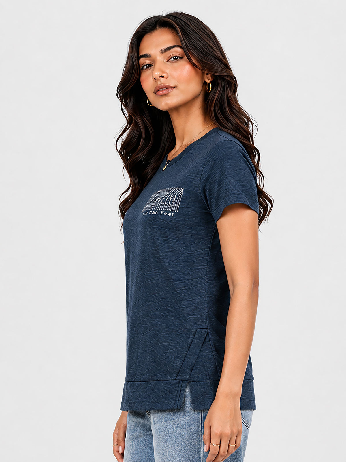 Zarelle Women's Cotton Round Neck Top