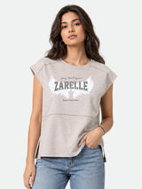 Zarelle Women's Cotton Slub Relaxed Fit Top