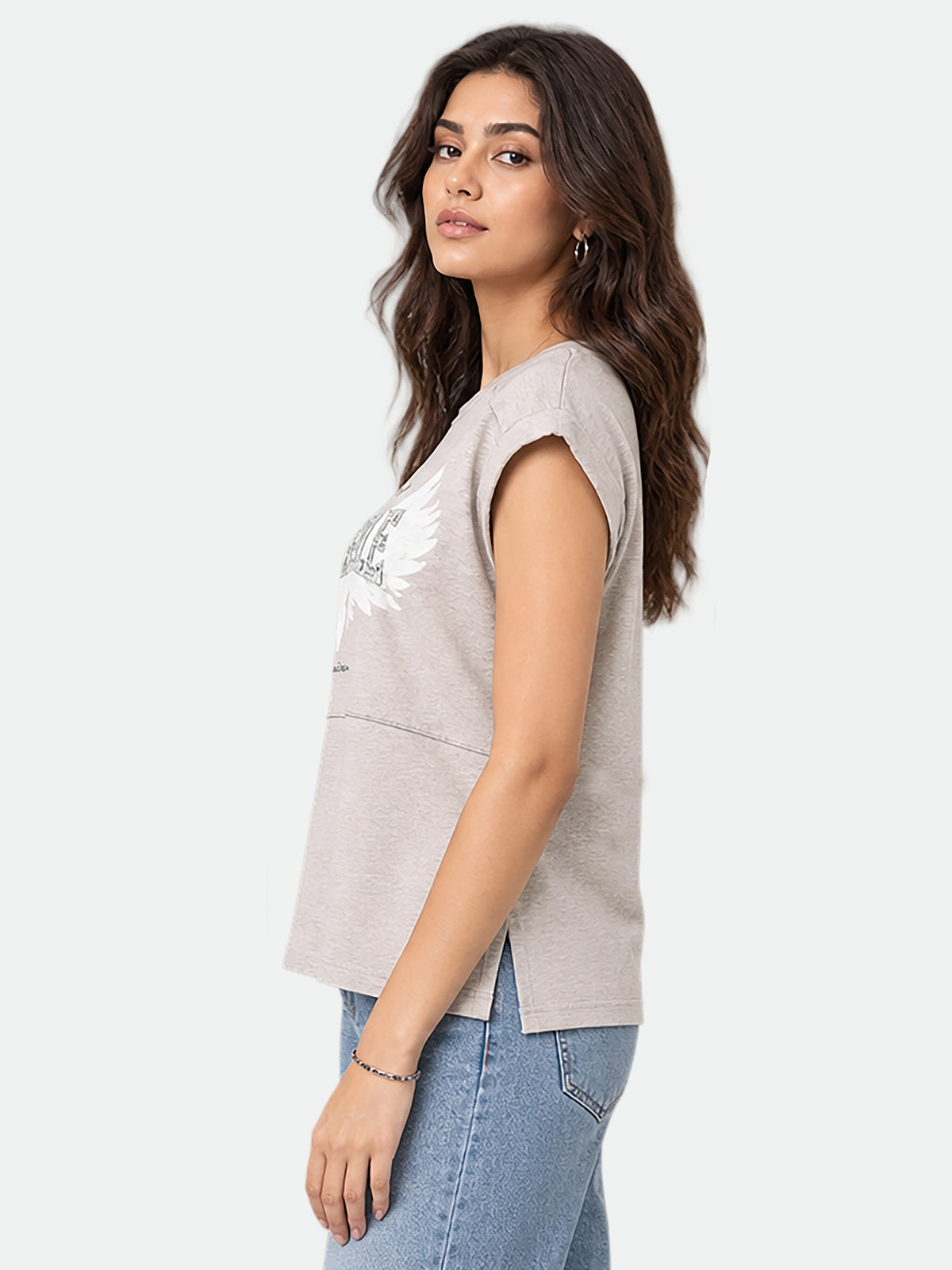 Zarelle Women's Cotton Slub Relaxed Fit Top