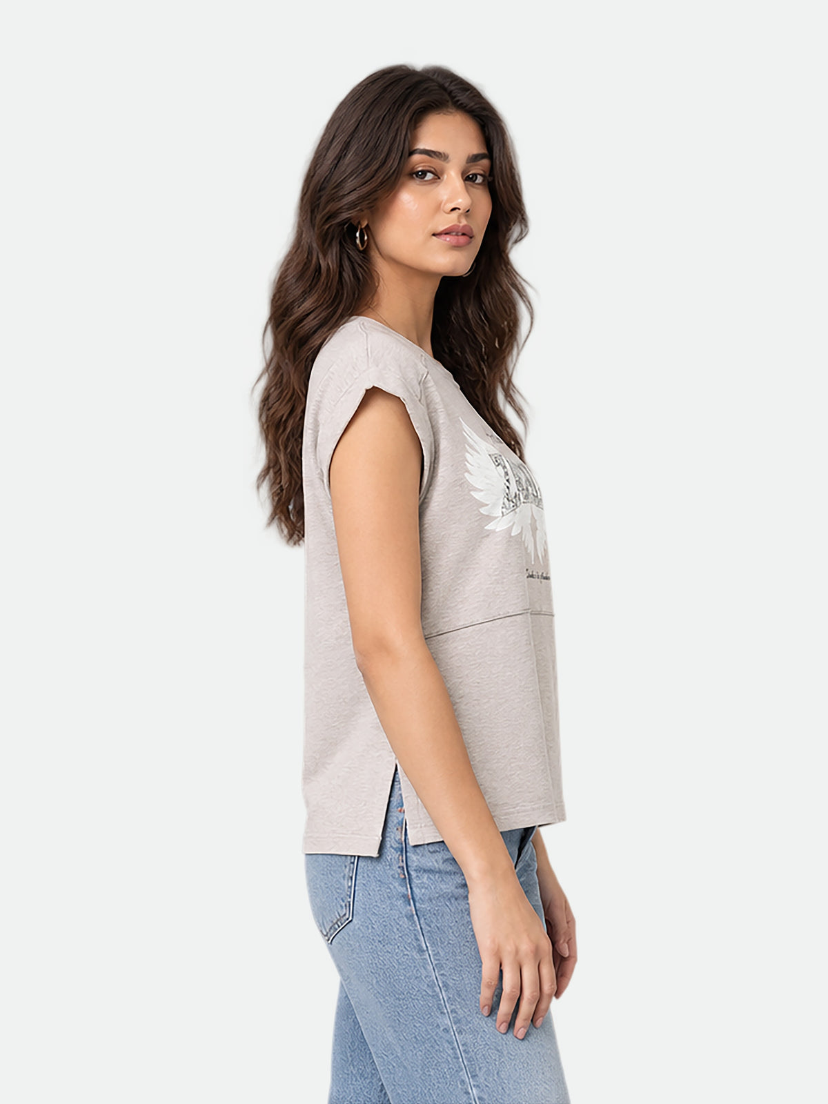 Zarelle Women's Cotton Slub Relaxed Fit Top