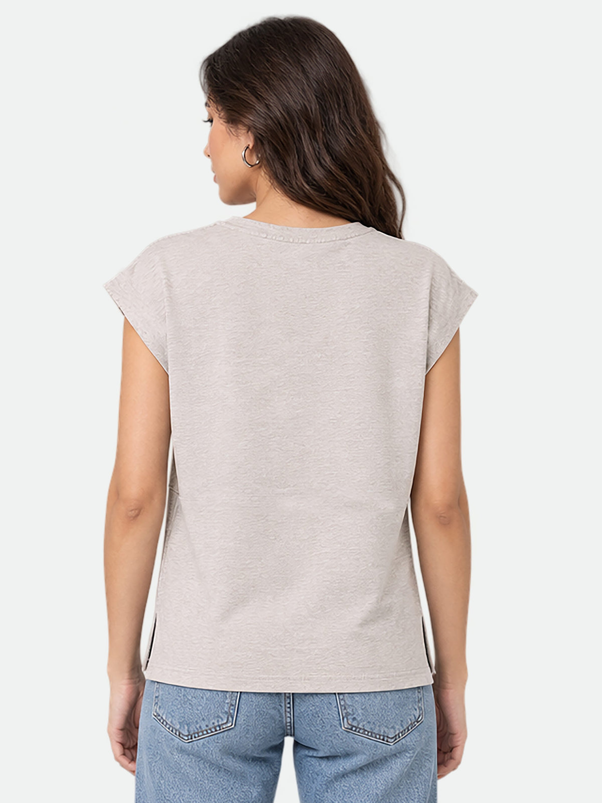 Zarelle Women's Cotton Slub Relaxed Fit Top