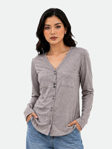 Zarelle Women's Cotton Buttoned Top