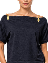Zarelle Women's Cotton Slub Relaxed Fit Top