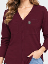 Zarelle Women's Cotton Slub Regular Fit Shirt