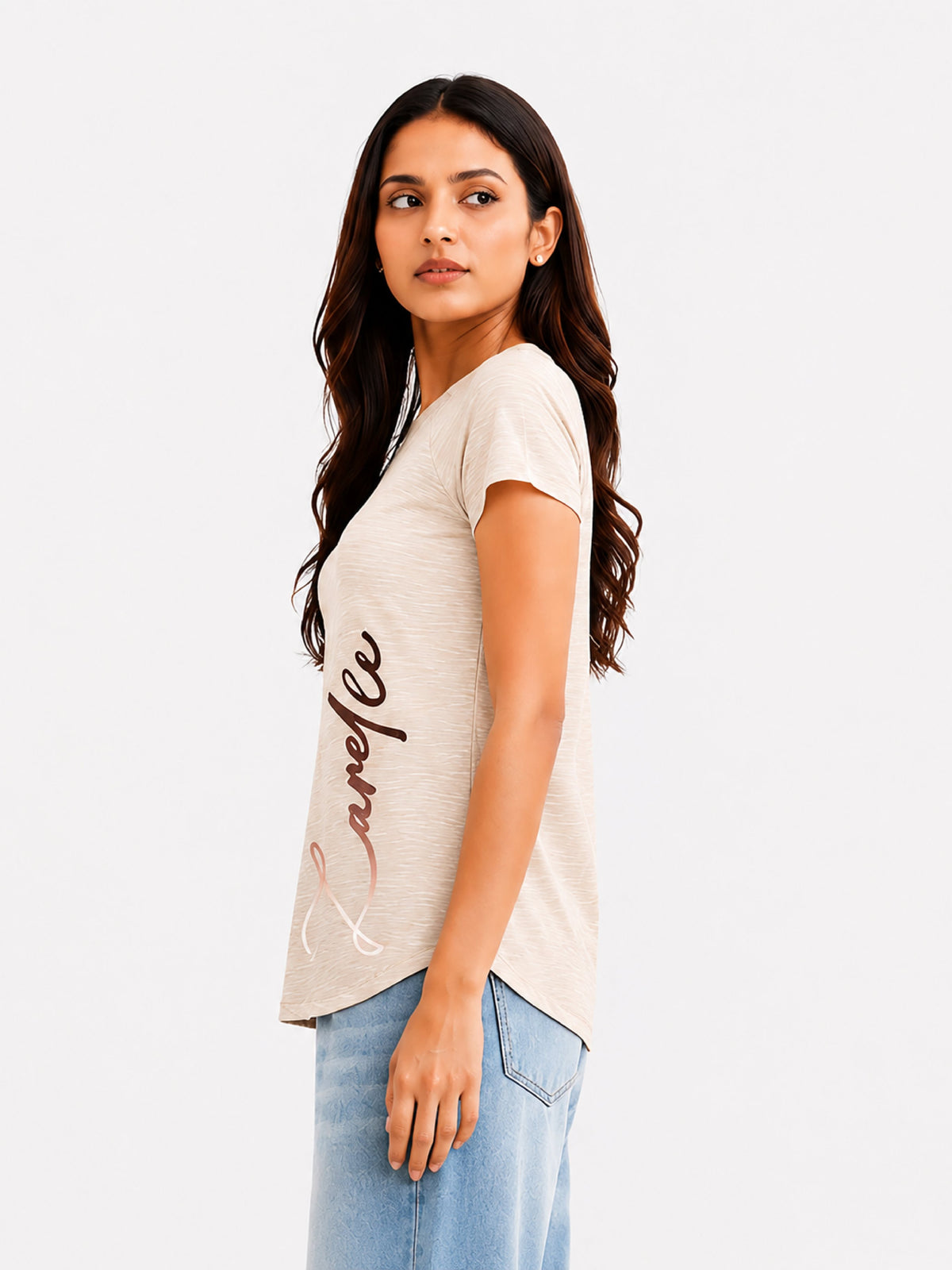 Zarelle Women's Cotton Slub Relaxed Fit Top