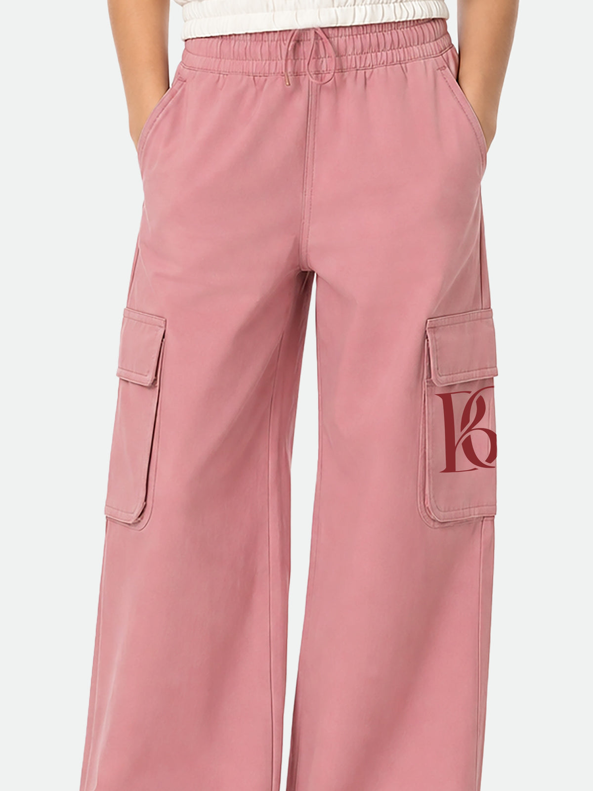 Belina Girl Girl's Cotton Relaxed Fit Top & Wide Leg Cargo Pants Co-ord Set