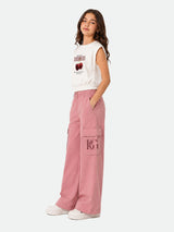 Belina Girl Girl's Cotton Relaxed Fit Top & Wide Leg Cargo Pants Co-ord Set