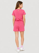 Belina Girl Girl's Pink Cotton T-Shirt & Shorts Co-ord Set